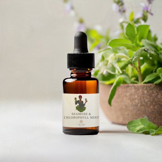 seamoss & chlorophyll mint natural tincture in a bottle